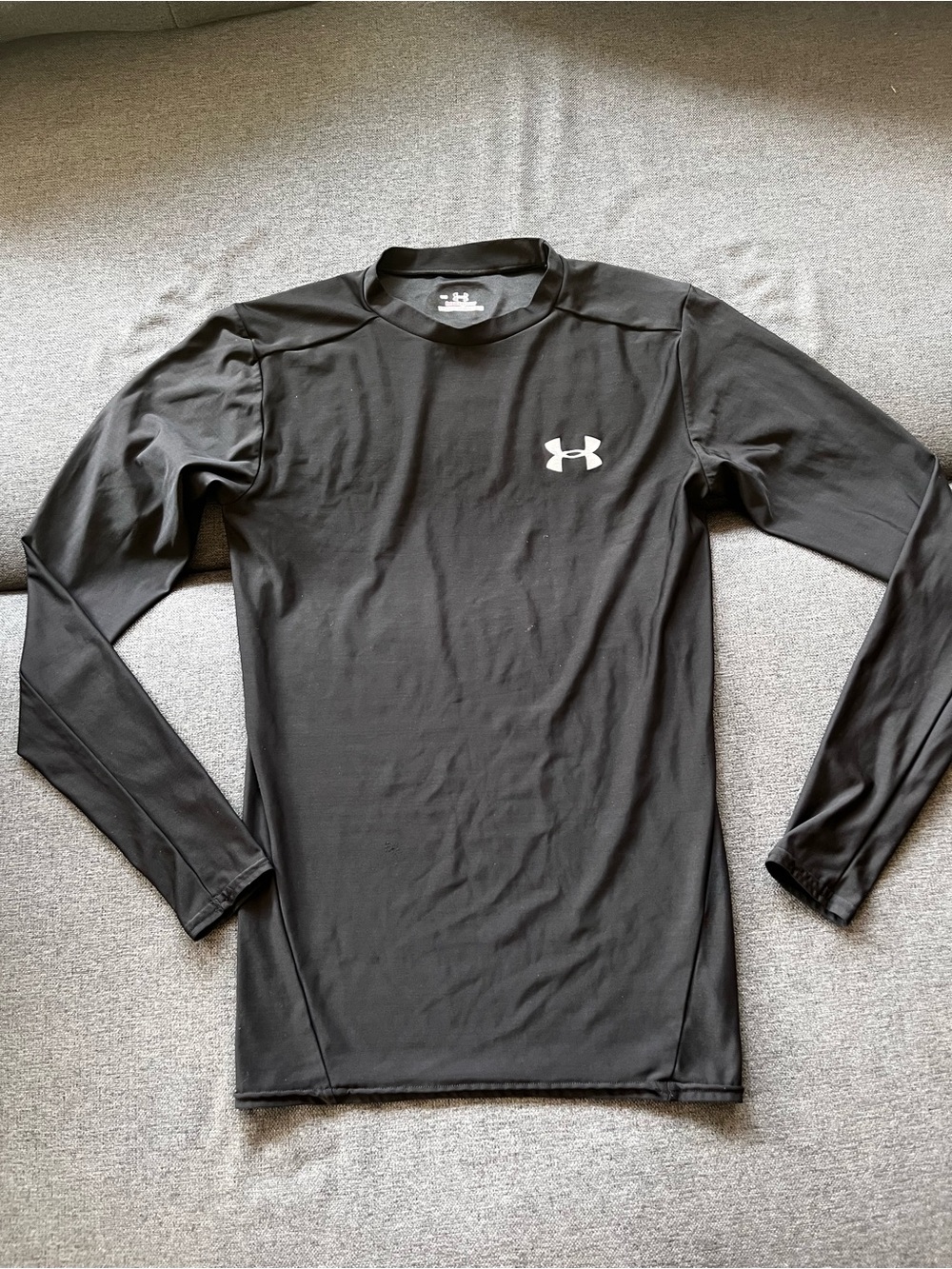 Under Armour Boys HeatGear Compression Mock Neck Shirt Youth M Black